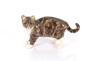 A Winstanley pottery model of a cat, 42cm long x 2