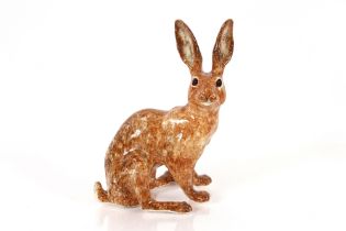 A Winstanley pottery model of a seated hare, 38.5c