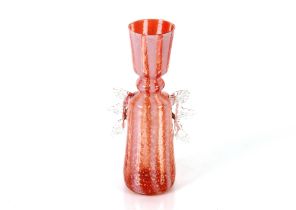 A pink Murano glass vase, 21cm high