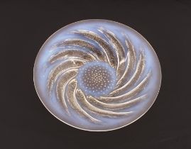 A Lalique "Poissons" opalescent shallow dish, 30cm dia.