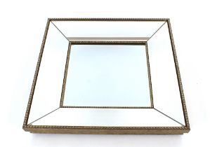 A square Art Deco design mirror, 49cm x 49cm