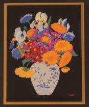 John Edmund Mace, silk screen print, "Flowers In A