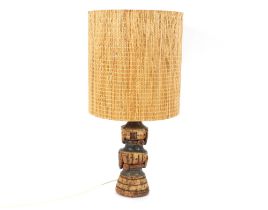 A Bernard Rooke type table lamp, with wicker work