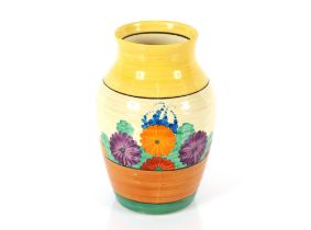 A Clarice Cliff "Gay Day" vase, 24cm high (restore