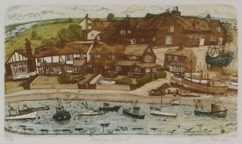 Glynn Thomas, pencil signed coloured etching "Mers