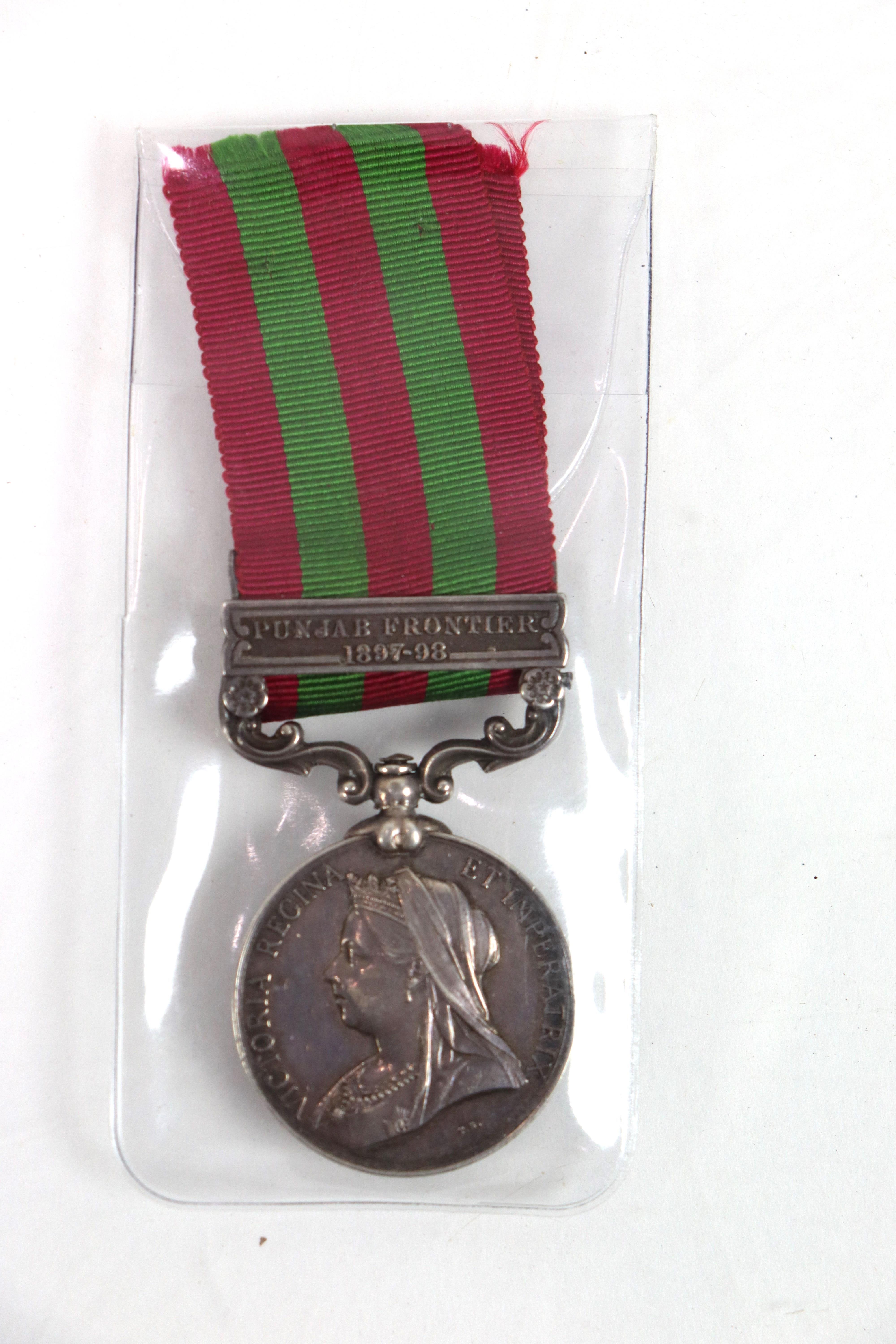 An I.G.S. medal (1896) with Punjab Frontier 1897-9 - Image 3 of 9