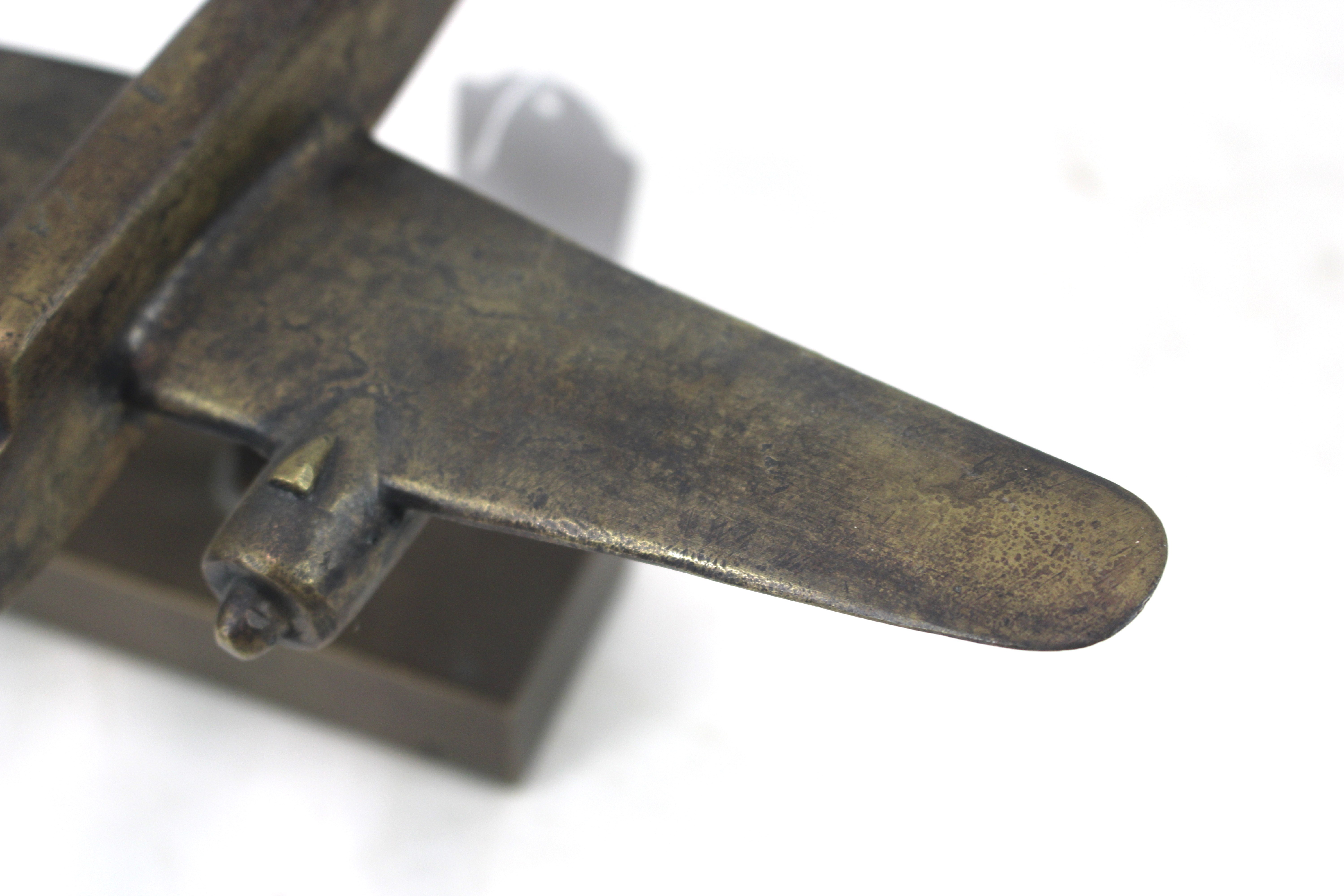 A cast brass Beau fighter model on brass block bas - Image 2 of 8