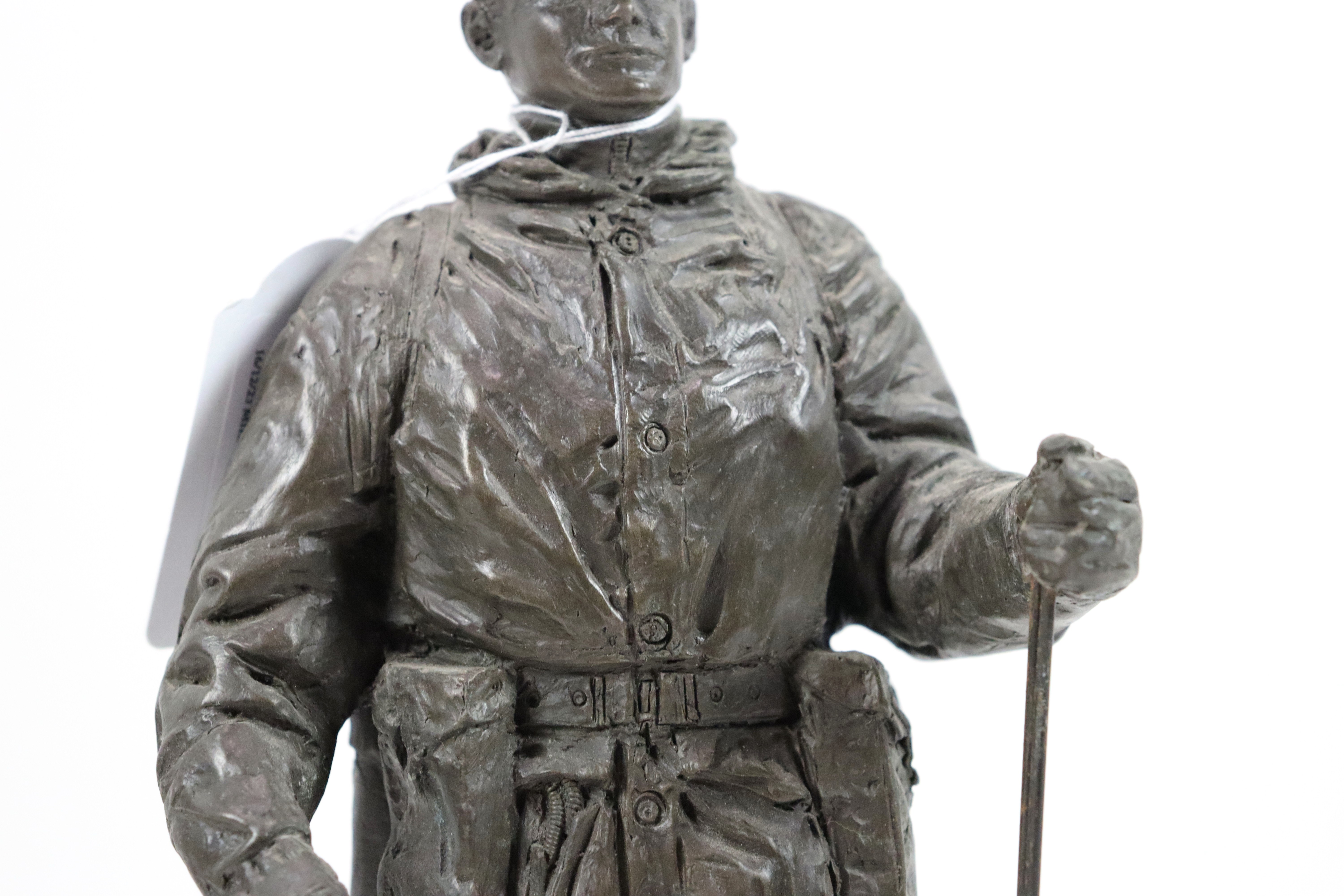 A bronzed resin figure of a soldier with his S.L.R. - Image 5 of 16