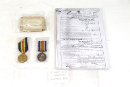 A WWI B.W.M. and Victory medal to 2/ Lieut H.G. Gr