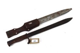 A German model 98/05 "Butcher" bayonet with scabba