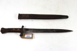 A British model 1888 MkI 2nd type bayonet with a M
