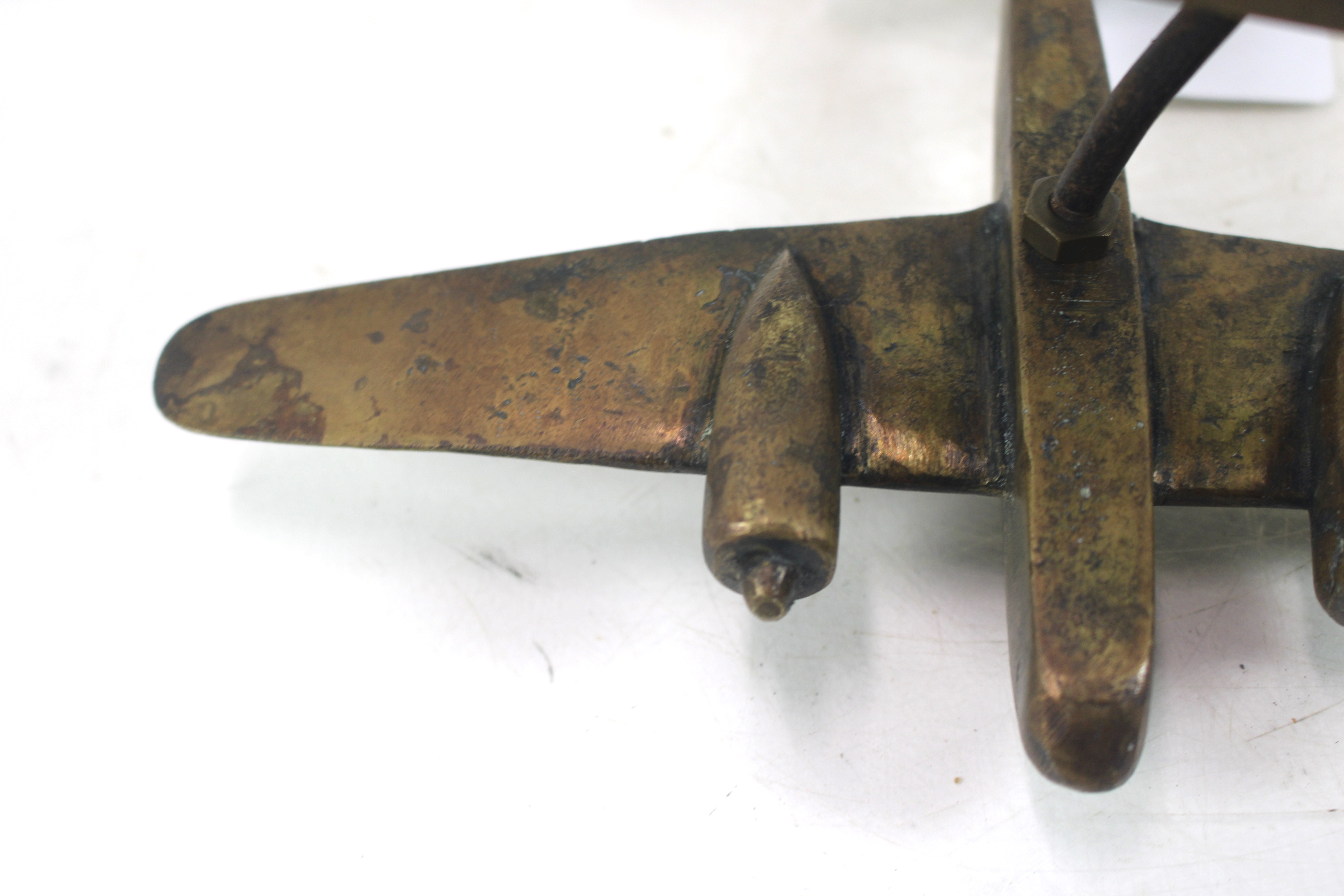 A cast brass Beau fighter model on brass block bas - Image 6 of 8