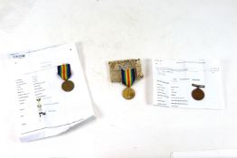 Two WWI Victory medals to 7-1740 Cpl. C.A. Lee Rif
