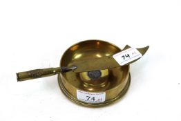 A Trench Art pin tray from an 18PR 1916 shell base