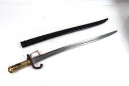 A French model 1866 brass hilted bayonet dated 186