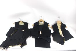 Three Naval dress waistcoats with two pairs of tro