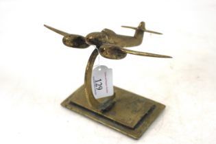 A brass model Whirlwind (Westland) on brass base