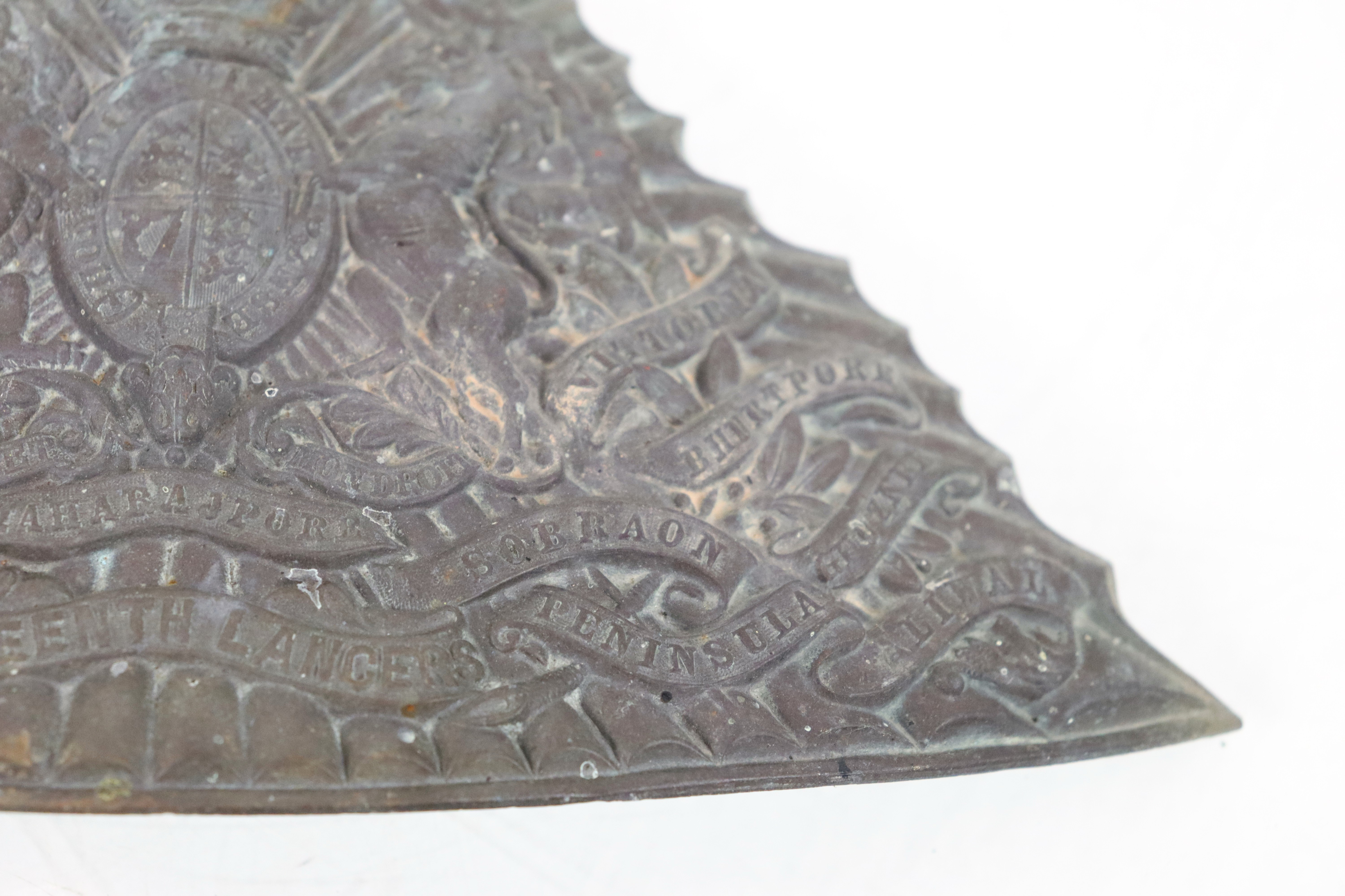 A Victorian 16th Lancers Czapka helmet plate with - Image 4 of 8