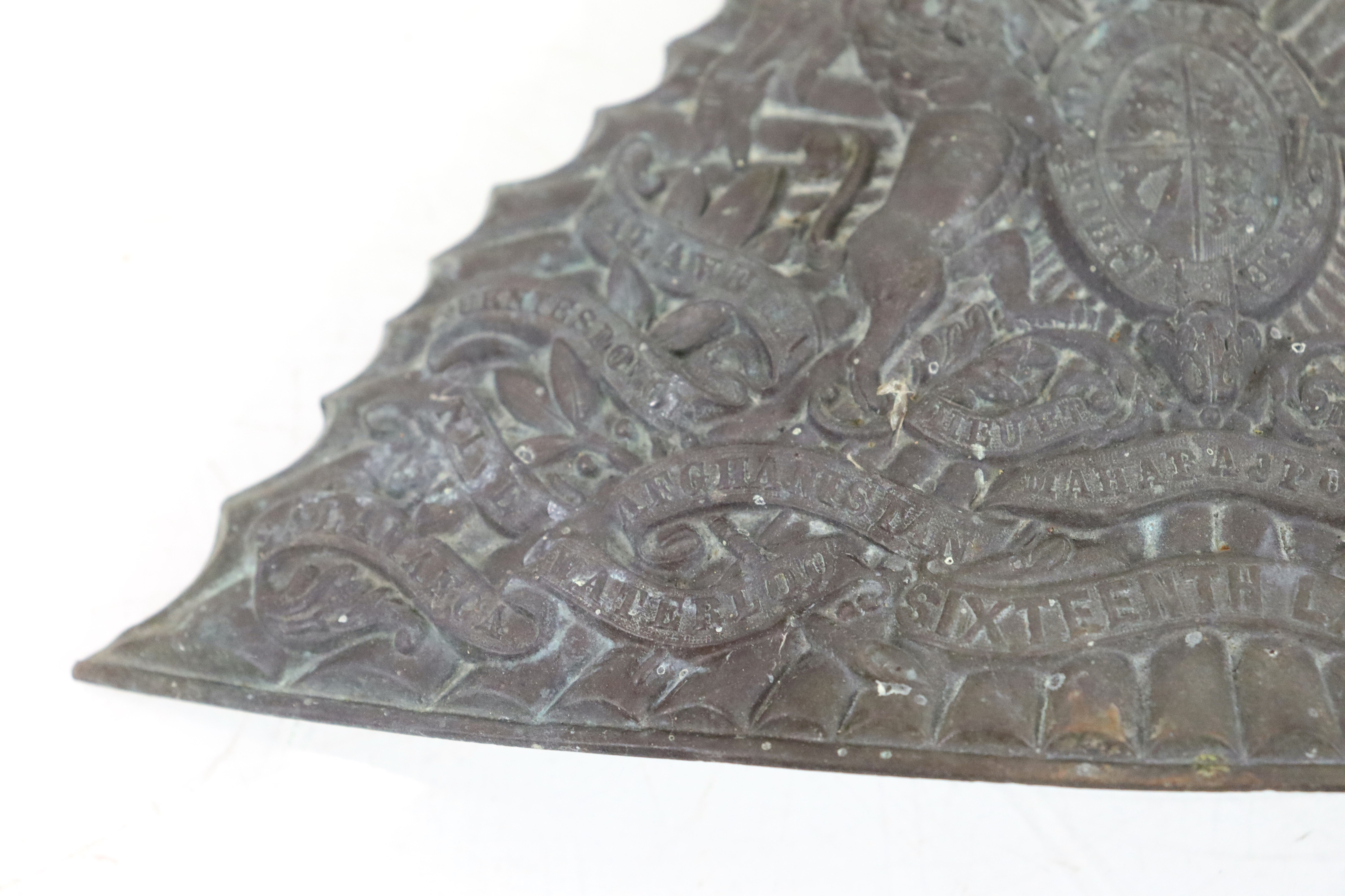 A Victorian 16th Lancers Czapka helmet plate with - Image 3 of 8