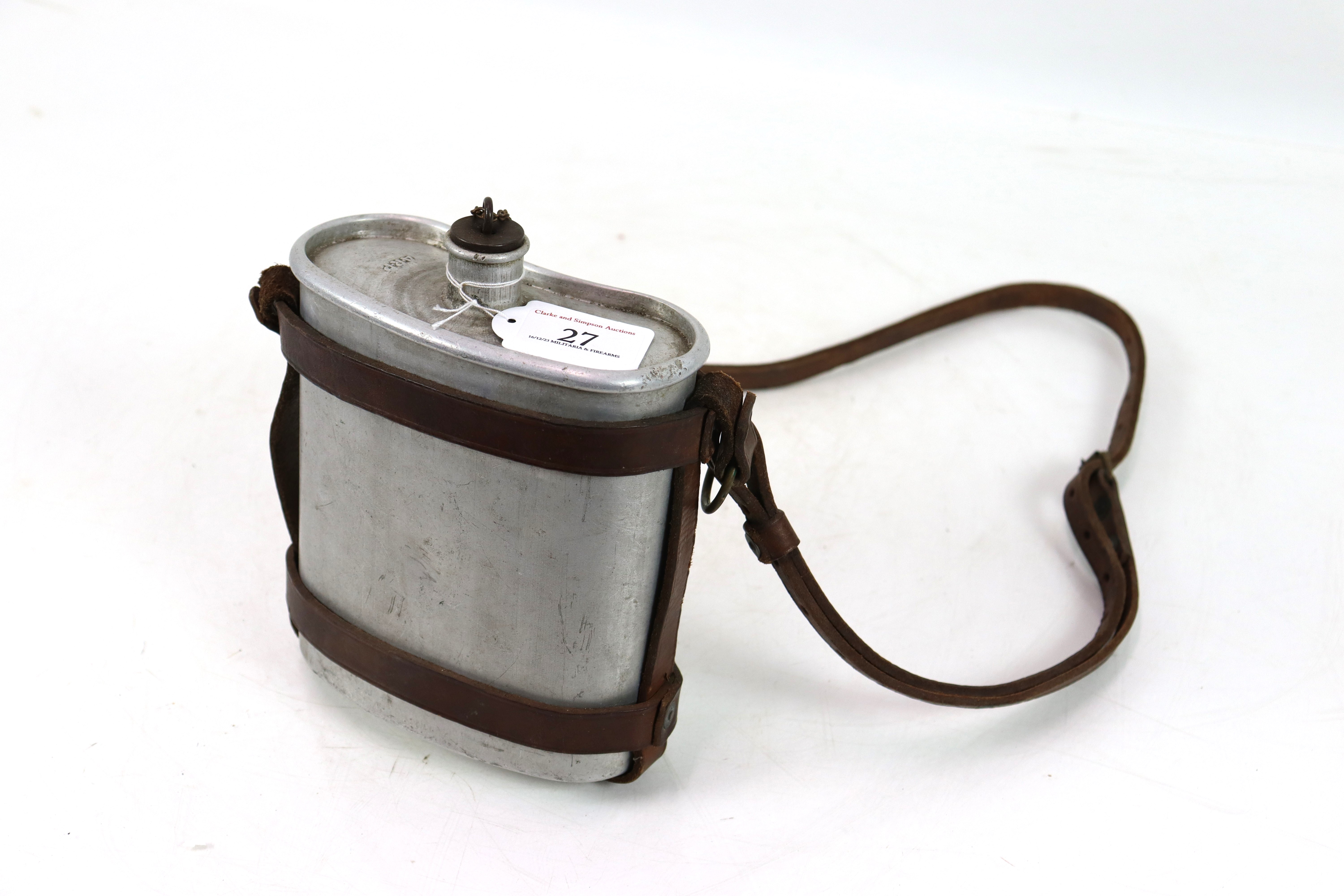 An aluminium water canteen complete with stopper a