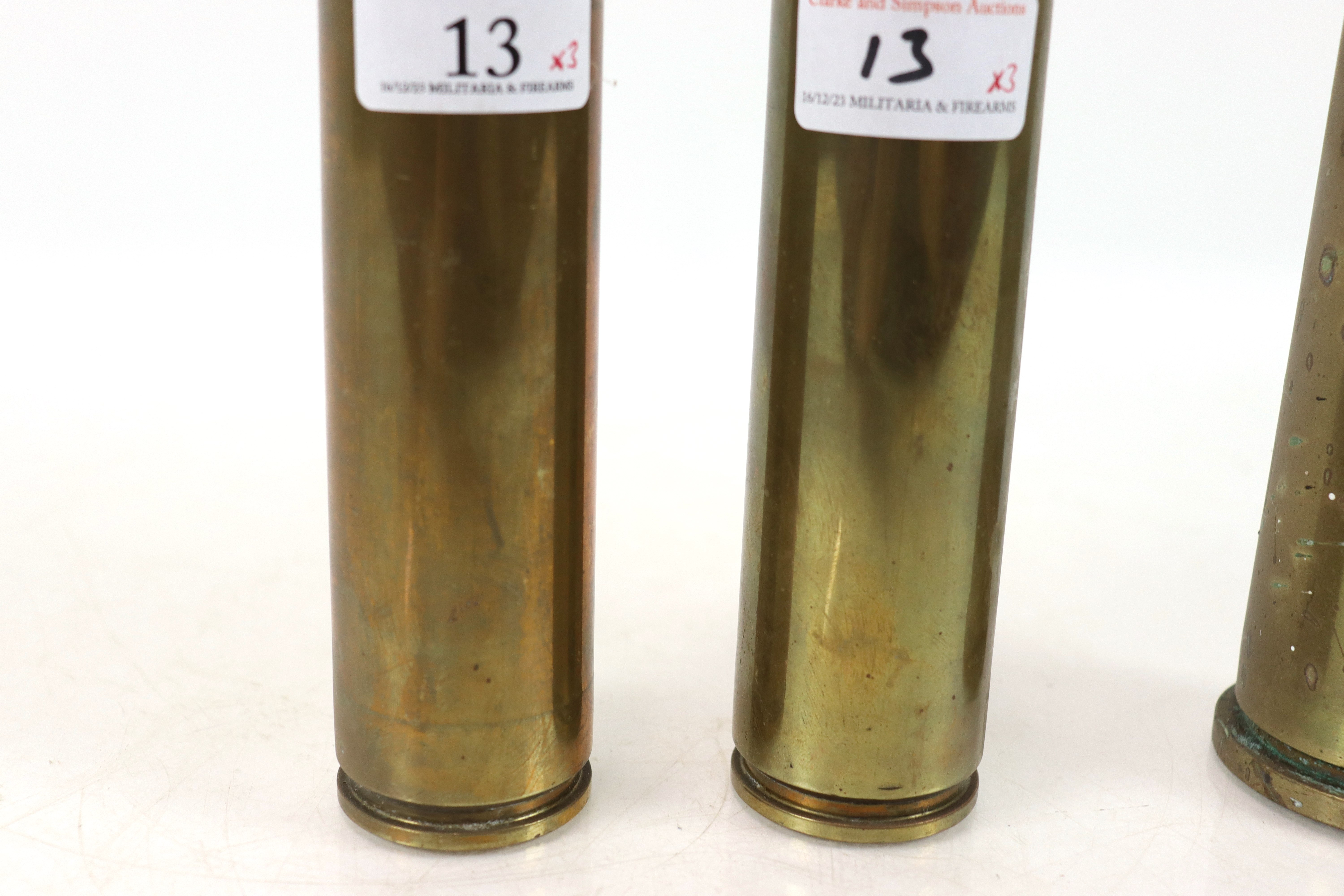 Two 30mm shell cases with heads, and a 40mm Bofers - Image 5 of 18