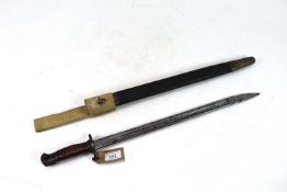 A British model 1907 bayonet, scabbard and webbing