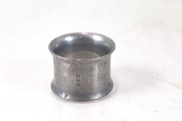 A Zeppelin interest napkin ring, marked "Made From
