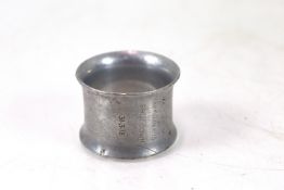 A Zeppelin interest napkin ring, marked 