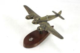 A cast brass model of a Bristol Beau Fighter mount