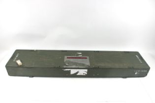 A large wooden military transit crate