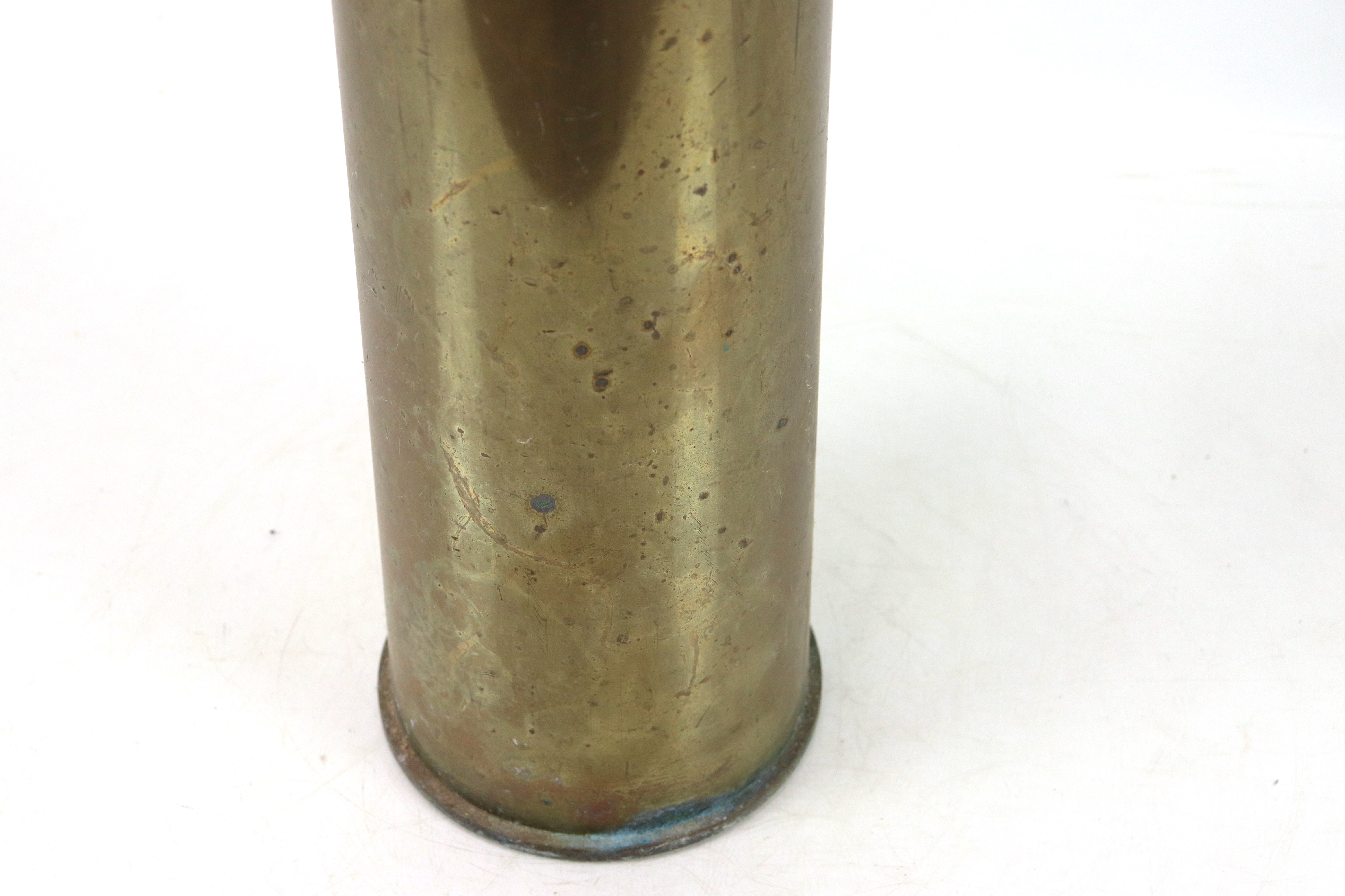 A large naval brass shell case approx. 6" across b - Image 9 of 12
