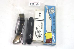 Various pocket knives including two examples by J.