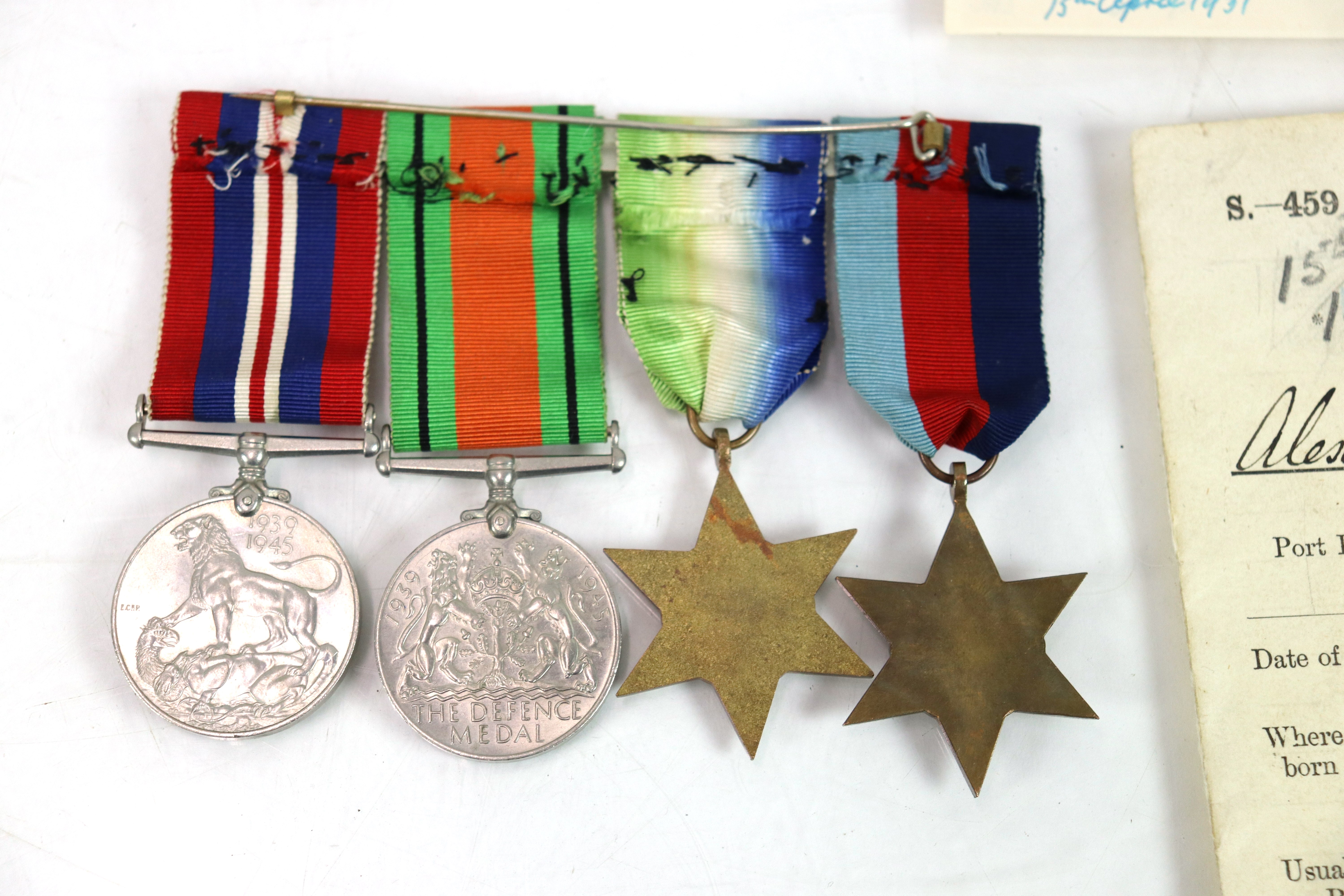 A WWII Royal Naval Officers group of four medals w - Image 3 of 9