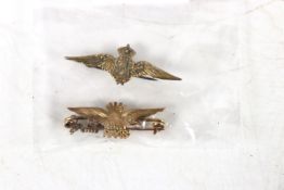 Two 9ct gold sweetheart brooches; an RAF and RNAS