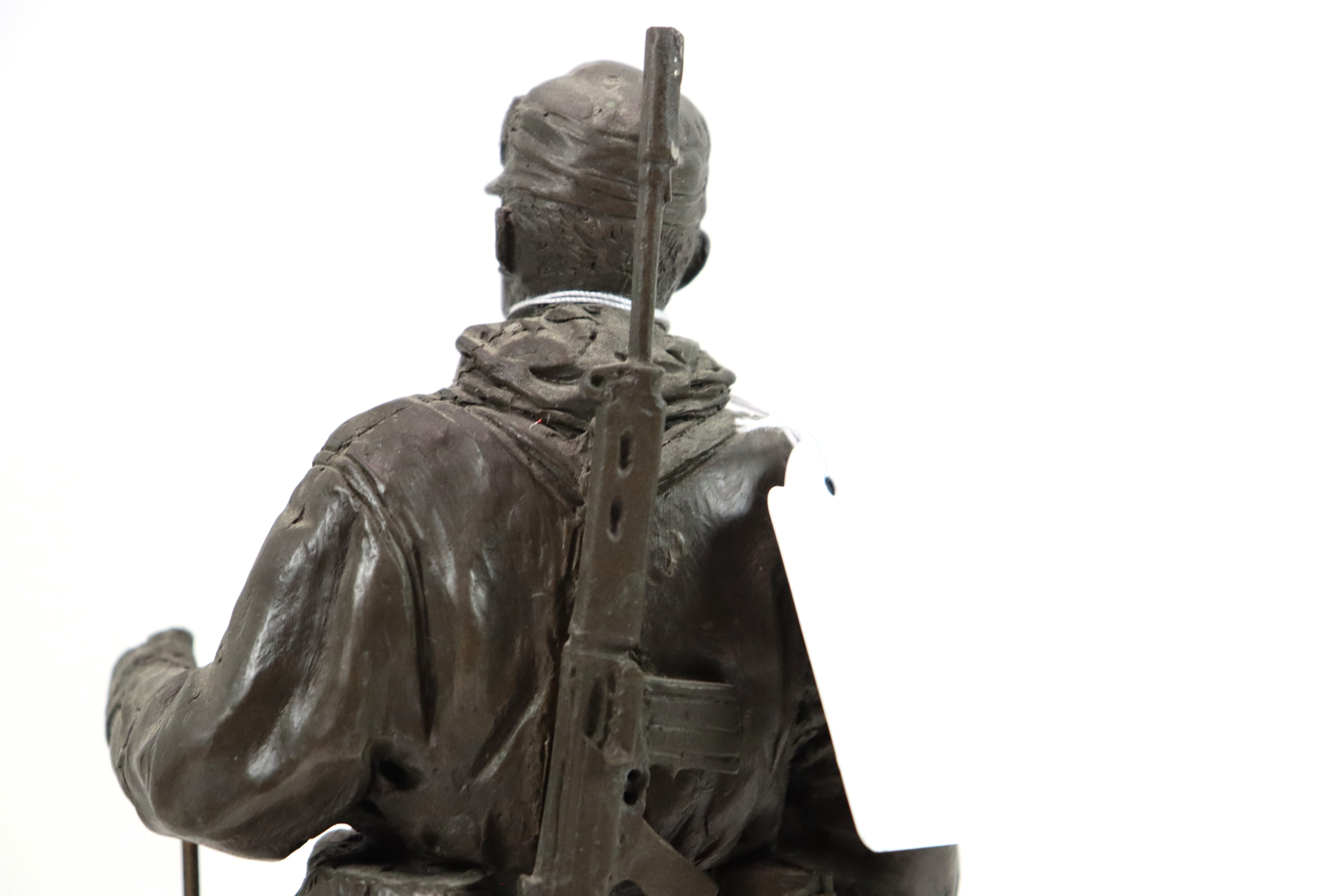 A bronzed resin figure of a soldier with his S.L.R. - Image 12 of 16