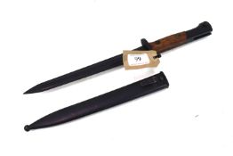 A Belgian model 1949 Mauser bayonet with scabbard