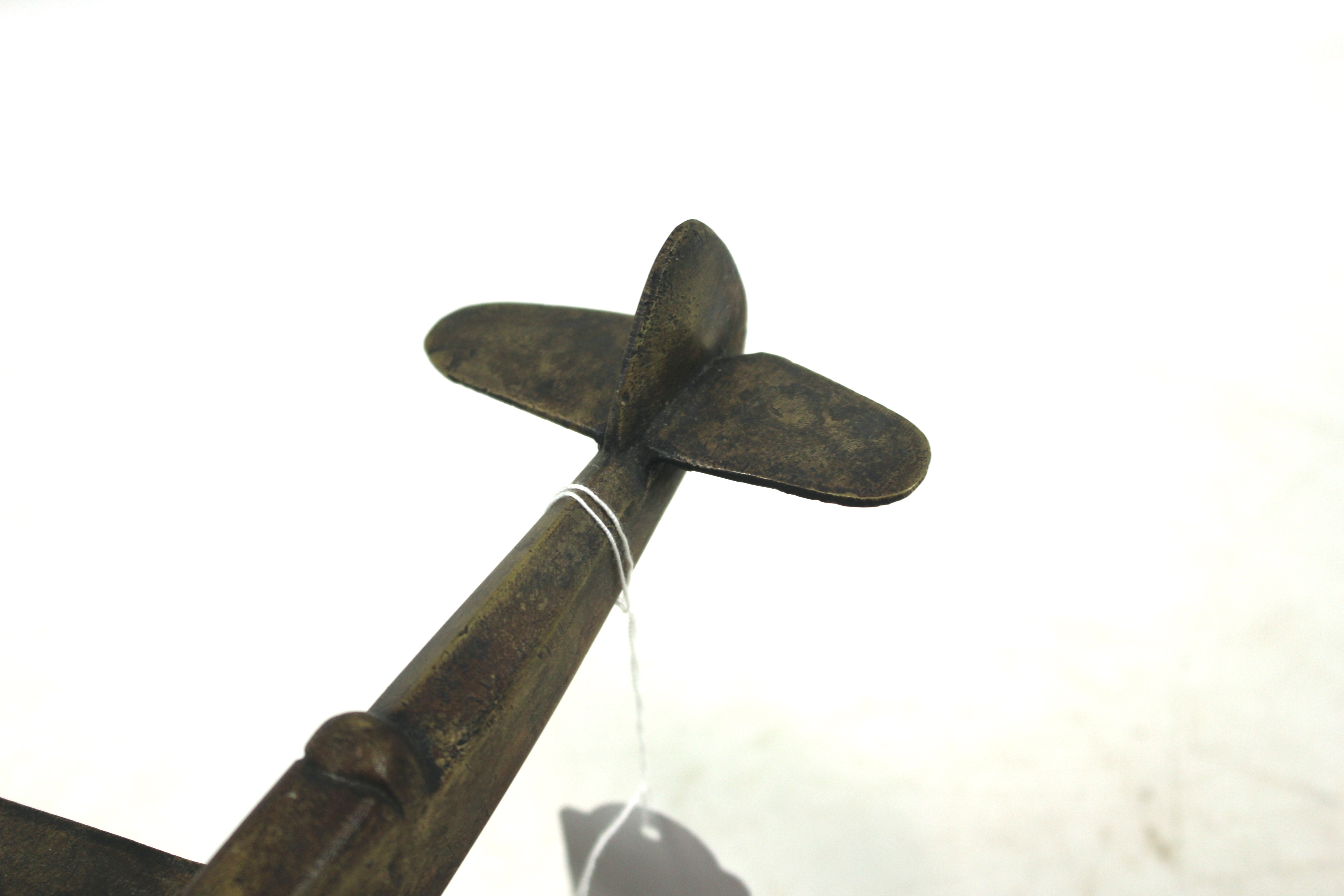 A cast brass Beau fighter model on brass block bas - Image 4 of 8