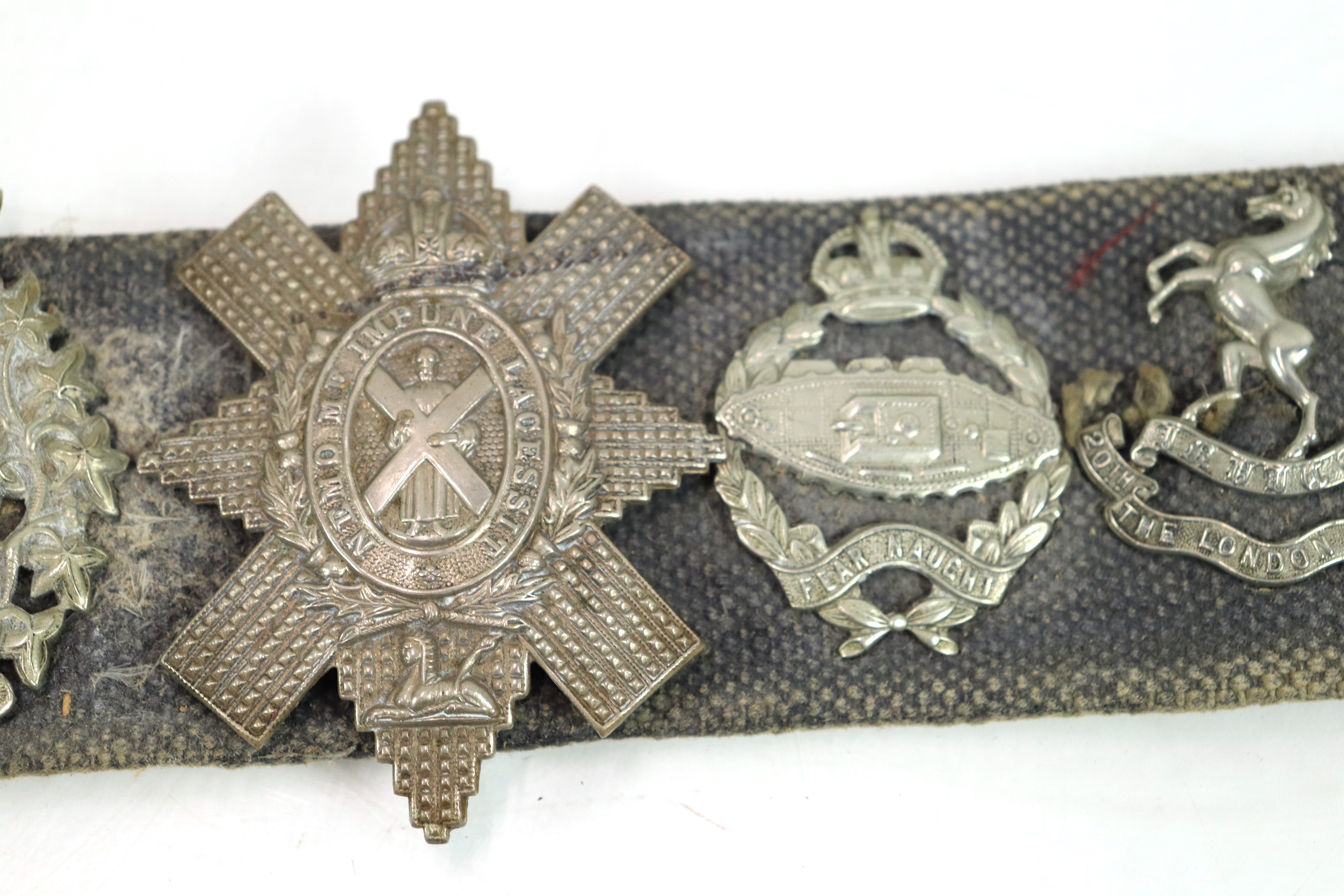 Two 37 patt belts displaying a collection of milit - Image 8 of 24