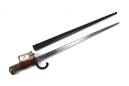 A French model 1874 Gras Bayonet with scabbard (a