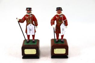 Two painted models of the Yeoman of the Guard (one