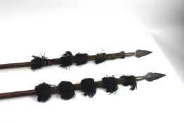 An antique pair of spontoons, reputedly from a 