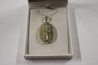 A Sterling silver mounted pendant and chain