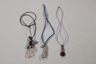 Two Sterling silver tipped and gem stone necklaces