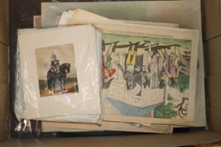 Assorted mostly Victorian military prints