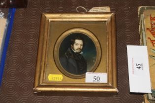 A gilt framed miniature portrait, English school,