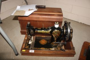 A vintage Jones Family CS hand sewing machine