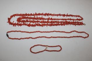 A box of coral necklaces