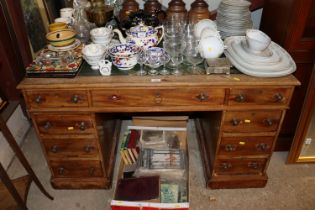 A Victorian mahogany twin pillar writing desk AF