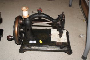 A vintage hand sewing machine