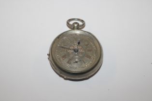 A silver plated cased pocket watch